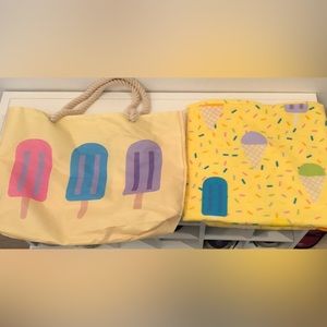 New Nylon Beach Bag With Beach Towel